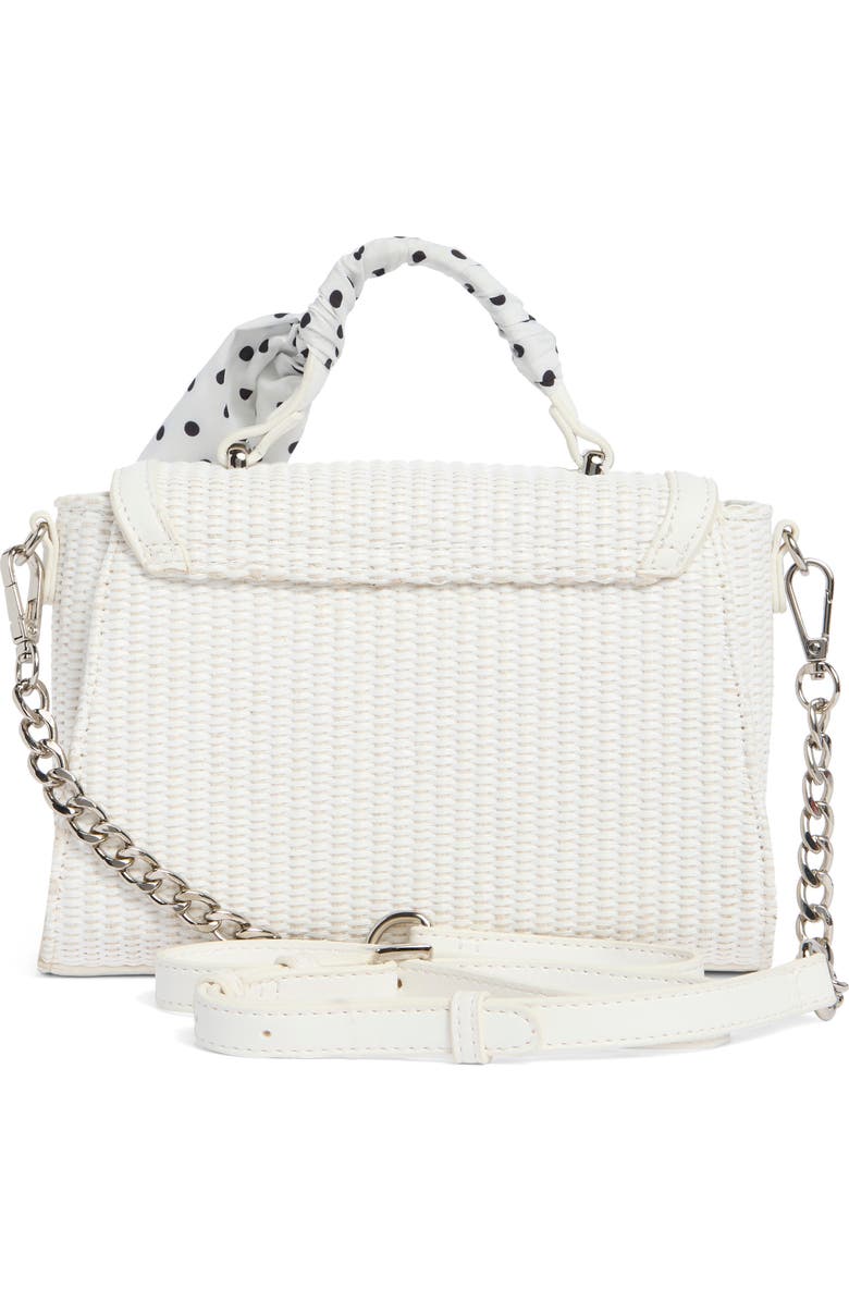 Madden Girl Scarf & Fruit Charm Straw Handbag, Alternate, color, White