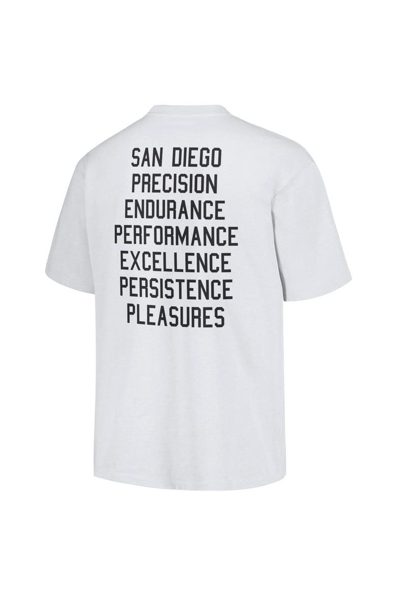 Men's PLEASURES  White San Diego Padres Precision T-Shirt, Alternate, color, White