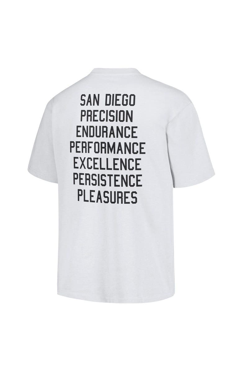 PLEASURES Men's PLEASURES  White San Diego Padres Precision T-Shirt, Alternate, color, White