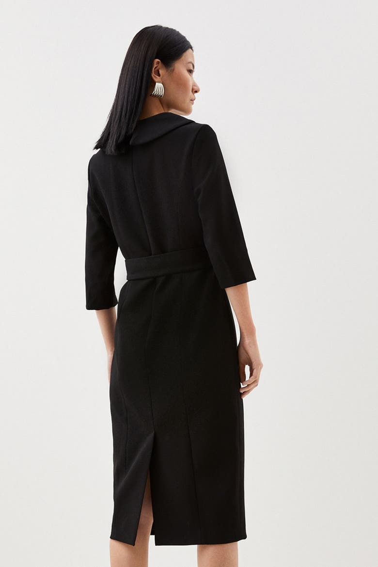 Petite Roll Neck Pencil Midi Dress, Alternate, color, Black
