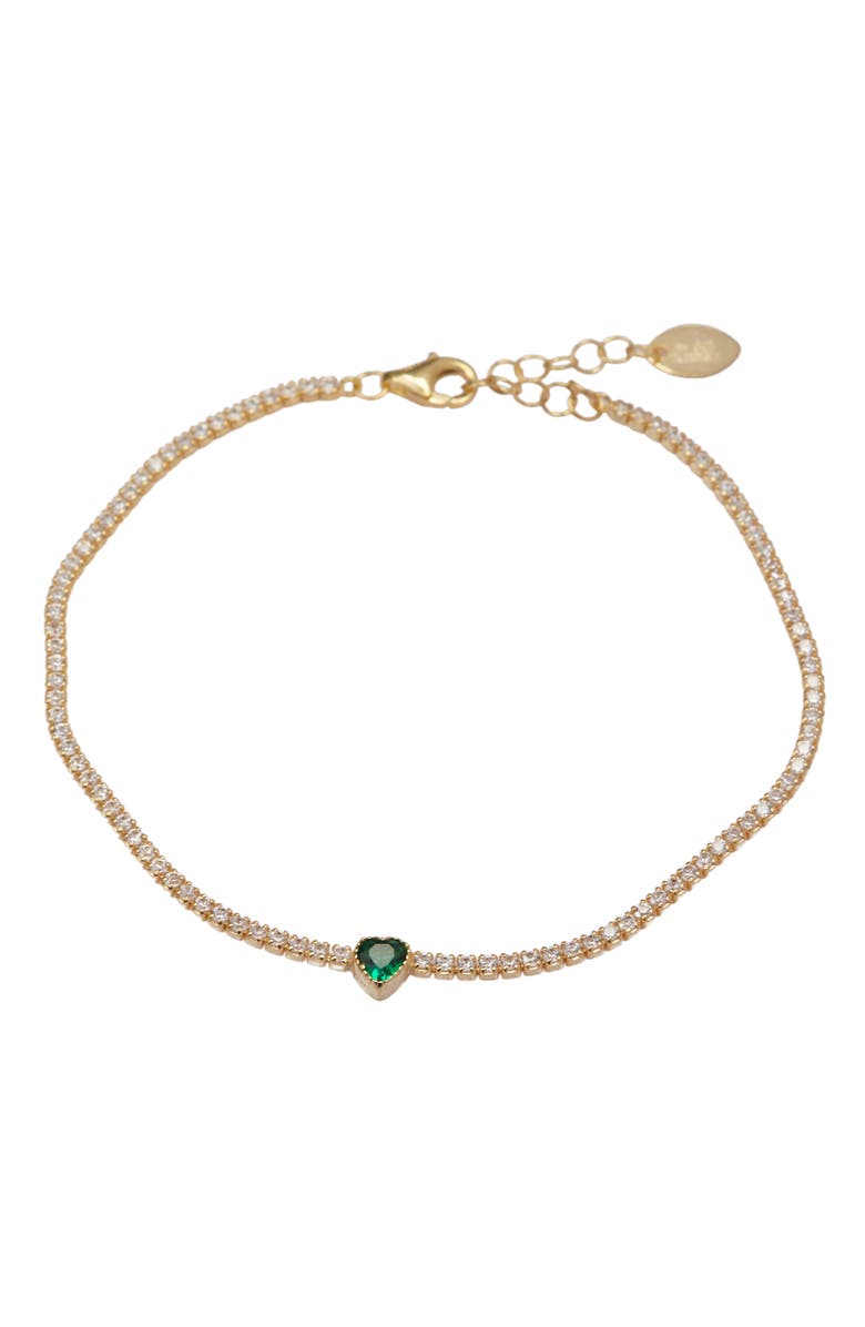 Argento Vivo Sterling Silver Cubic Zirconia Heart Tennis Bracelet, Main, color, 