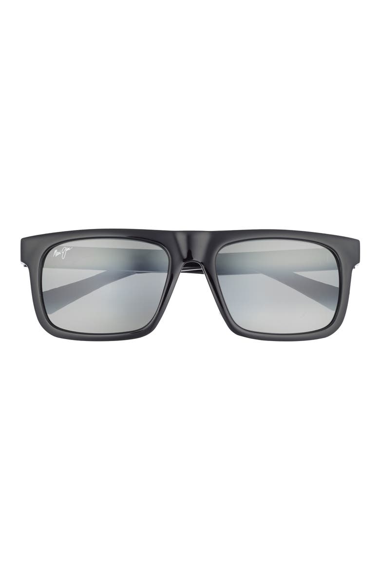 56mm Polarized Square Sunglasses, Main, color, BLACK BLACK GREY