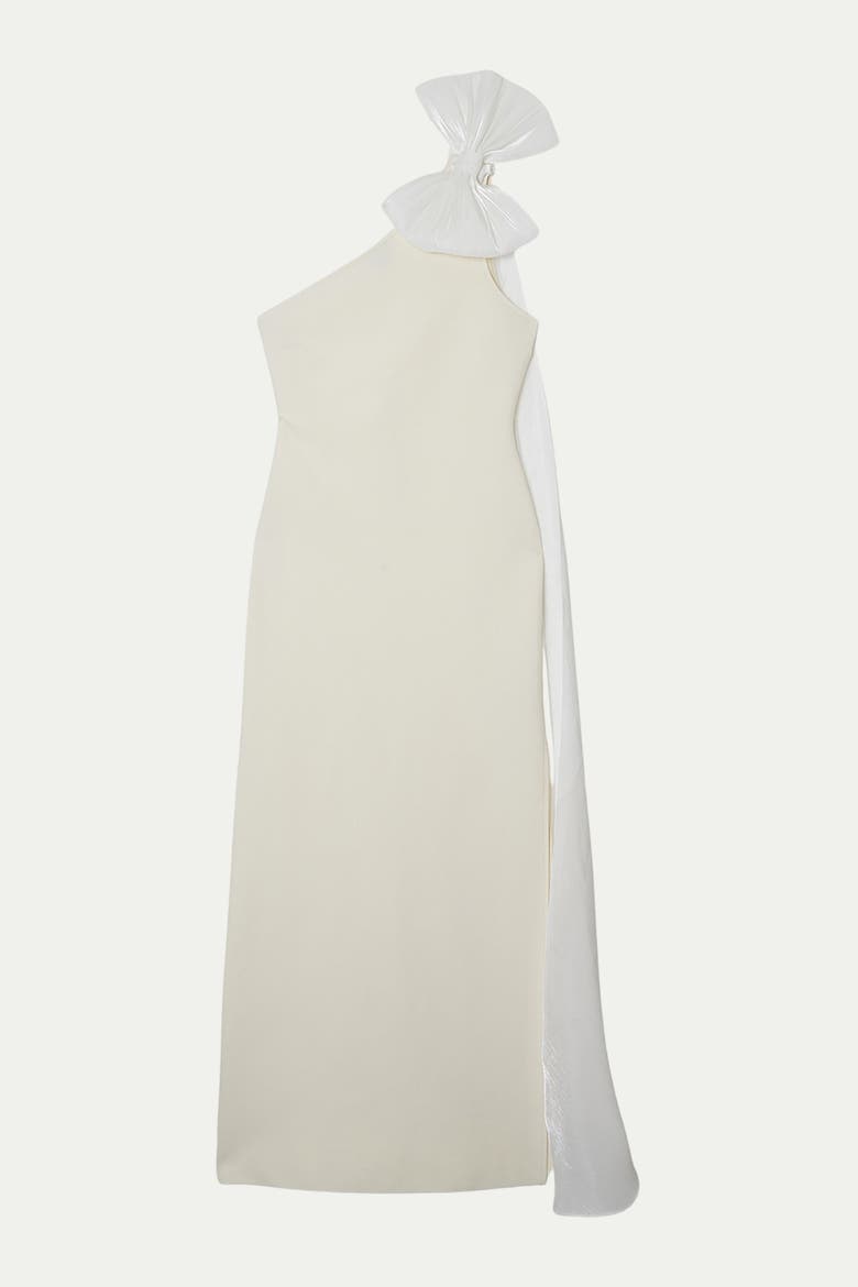 Shoulder Bow Cape Detail Maxi Dress, Alternate, color, Ivory