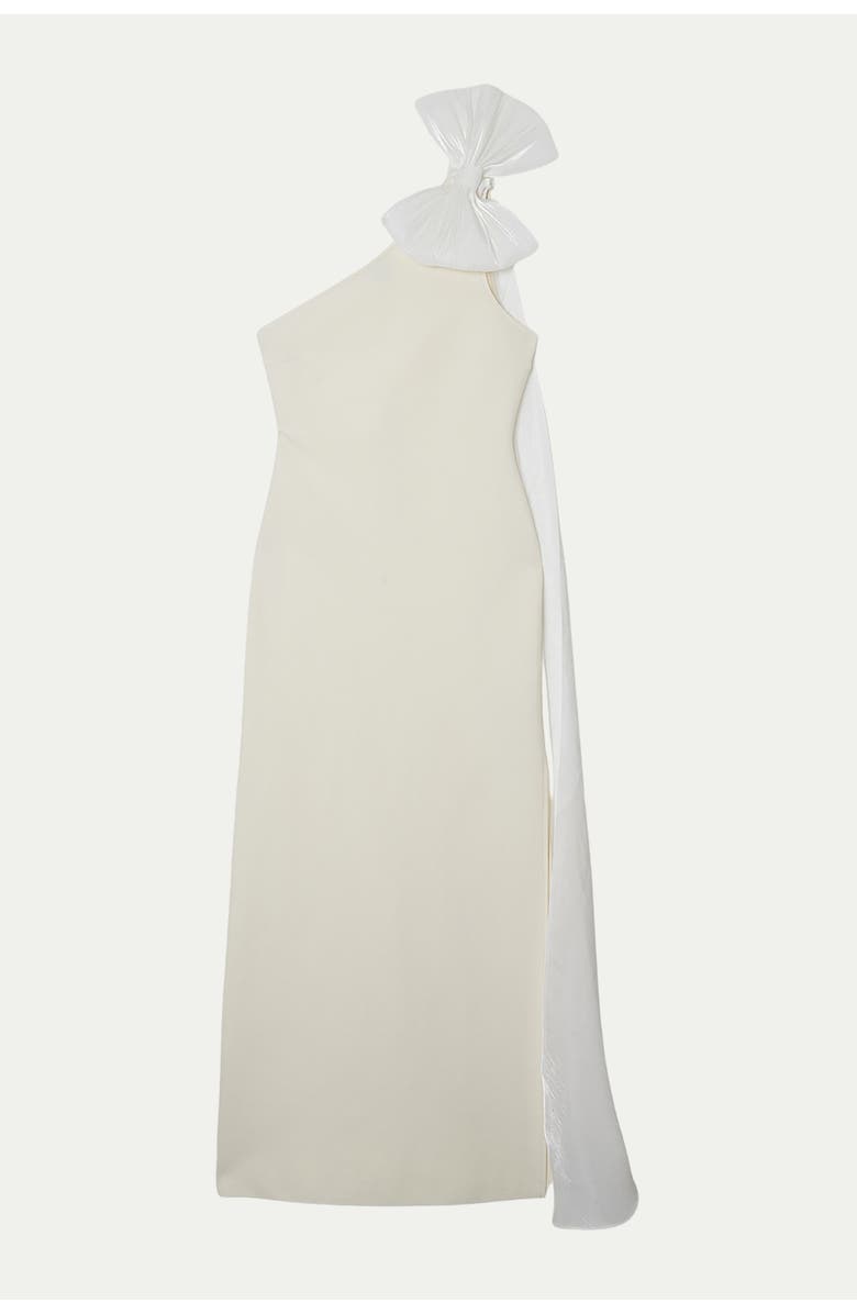 Karen Millen Shoulder Bow Cape Detail Maxi Dress, Alternate, color, Ivory