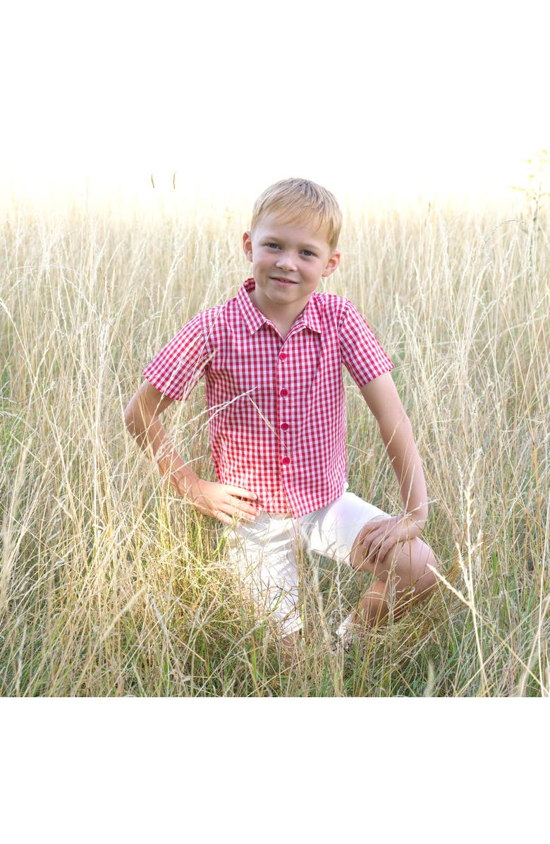Rachel Riley Gingham Shirt, Alternate, color, Red