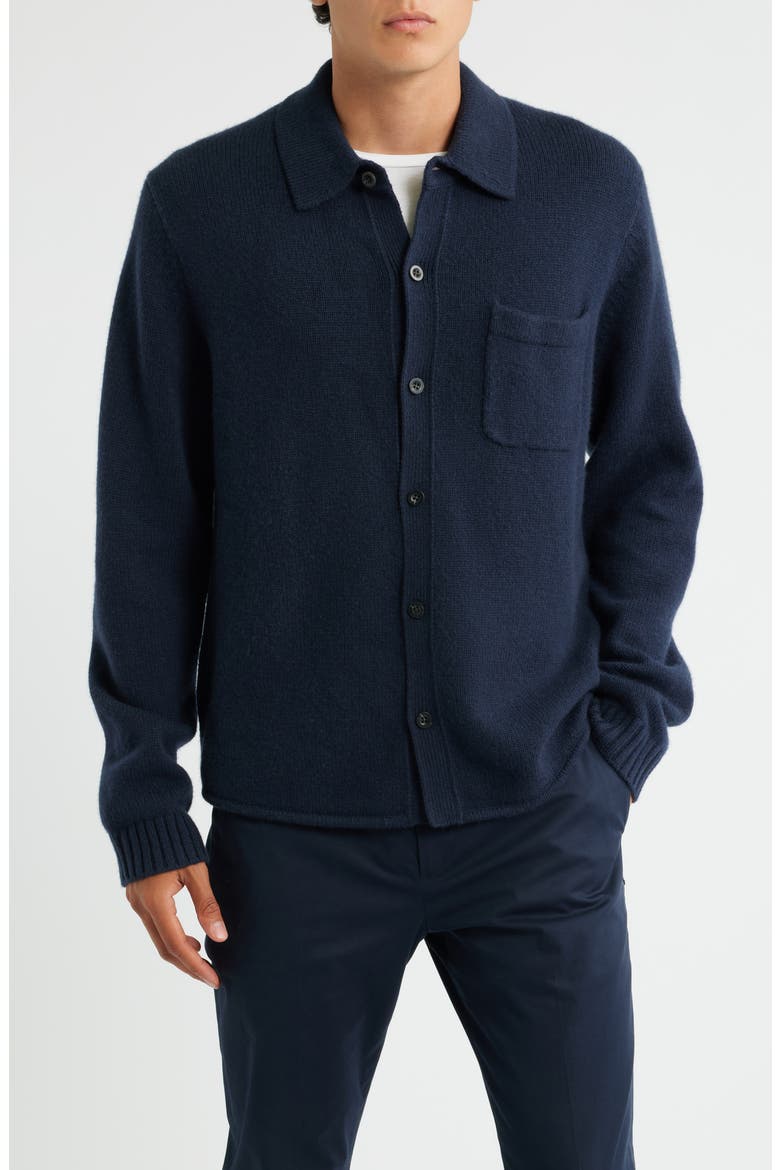 Contour Hem Lambswool Cardigan, Alternate, color, COASTAL