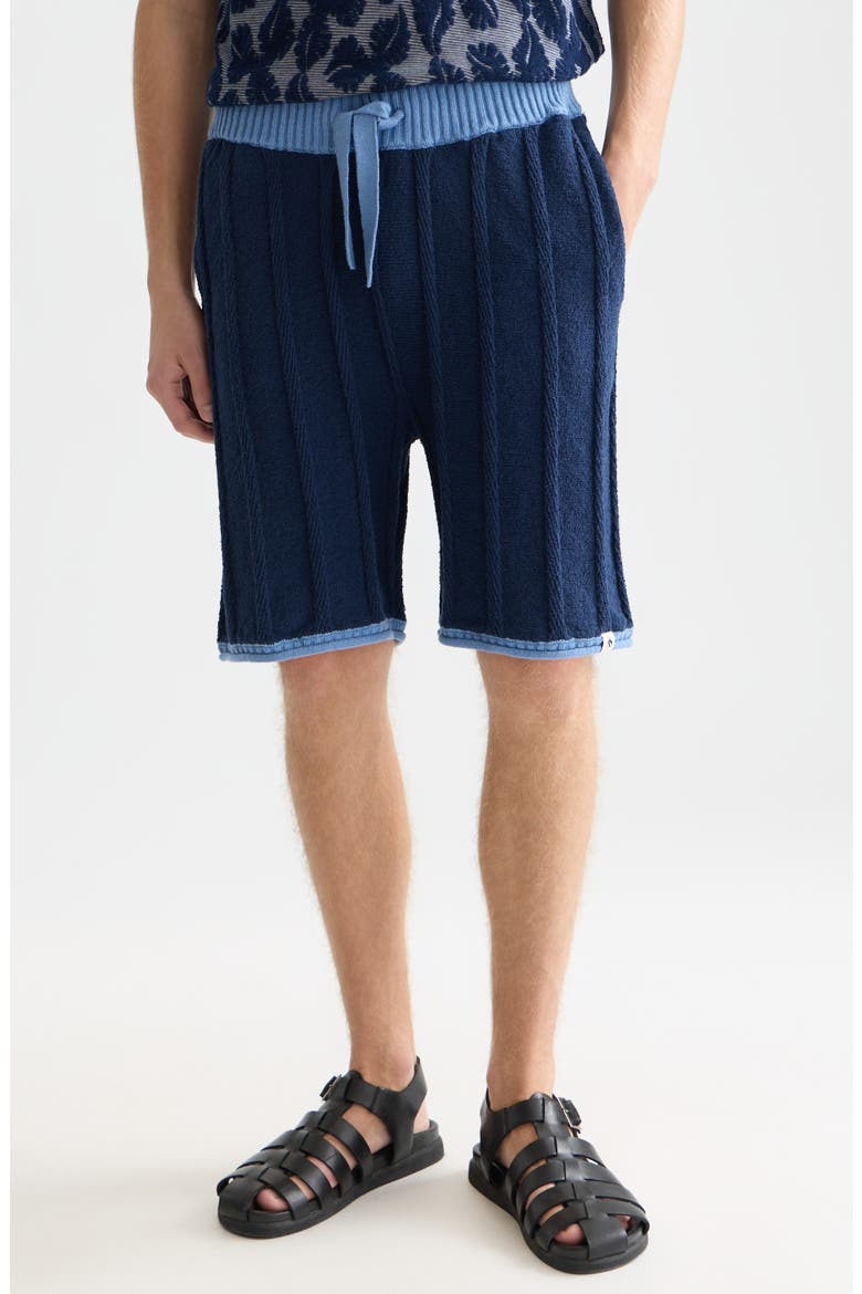 Structured Knit Shorts, Main, color, PAGEANT BLUE