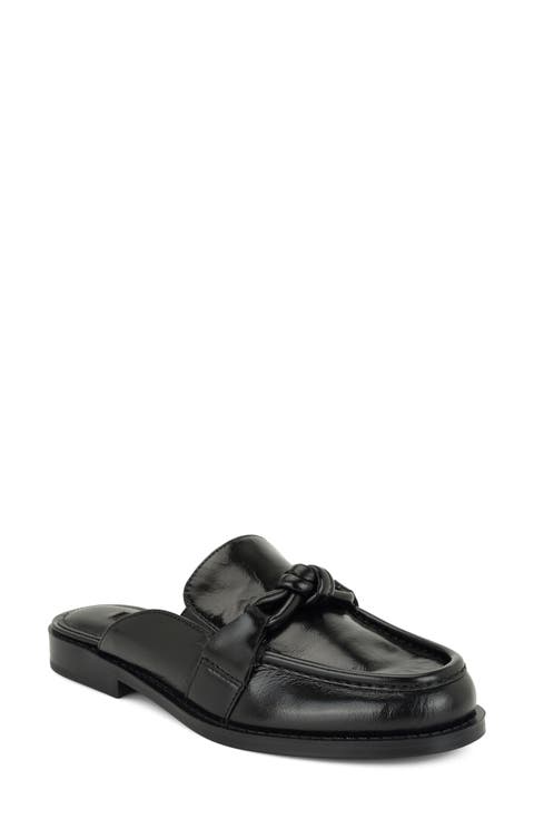 Mavey Leather Flat Mule