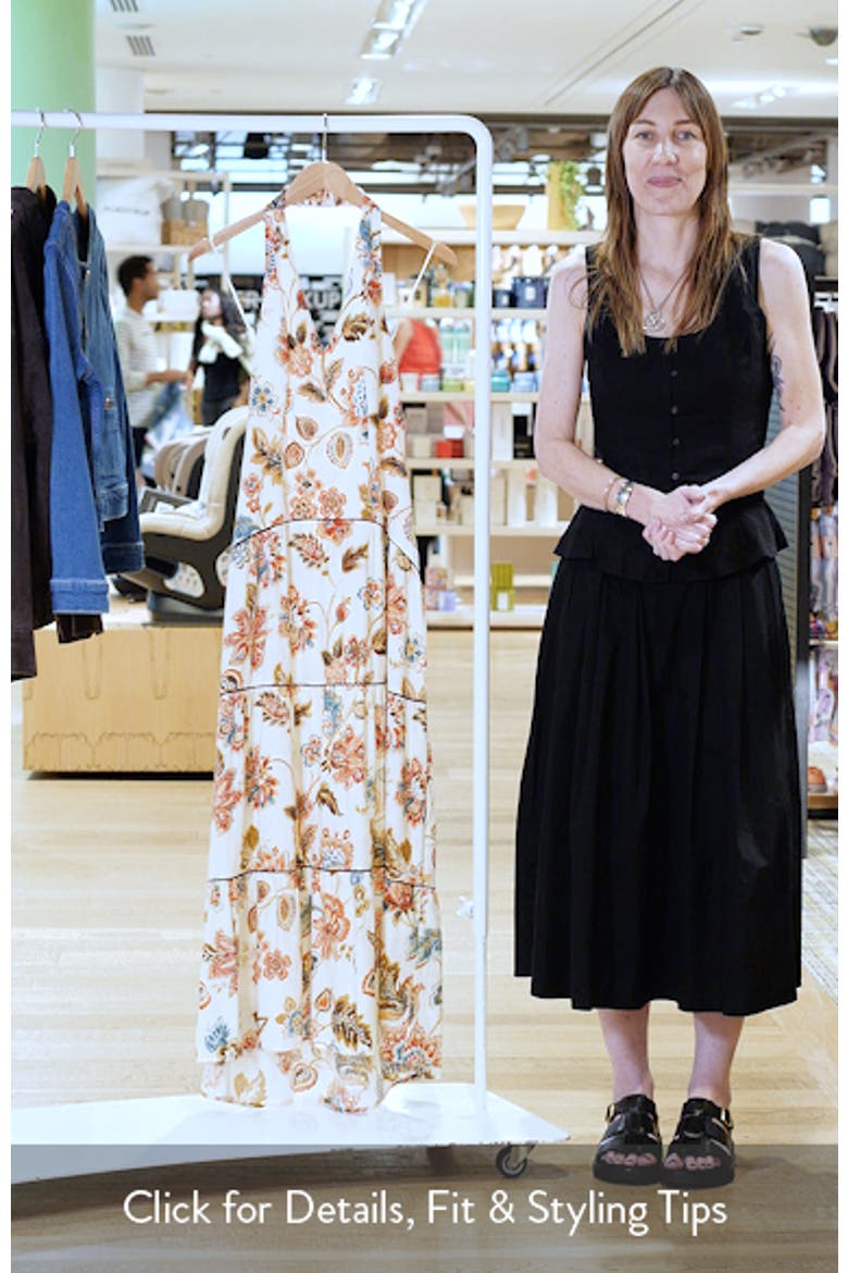 Floral Halter Neck Tiered Drop Waist Maxi Dress video