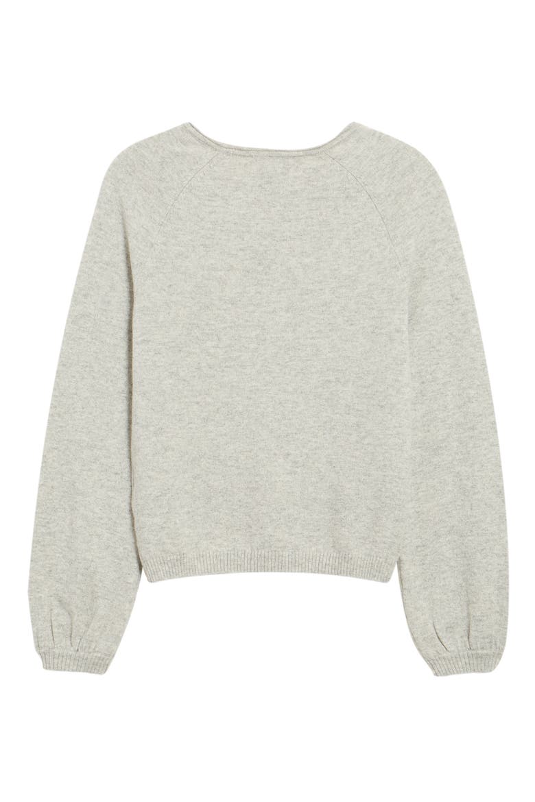Raglan Sleeve Cashmere Peasant Sweater, Alternate, color, LIGHT GREY