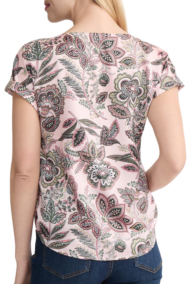 Floral Short Sleeve Top, Alternate, color, PETAL PINK MULTI