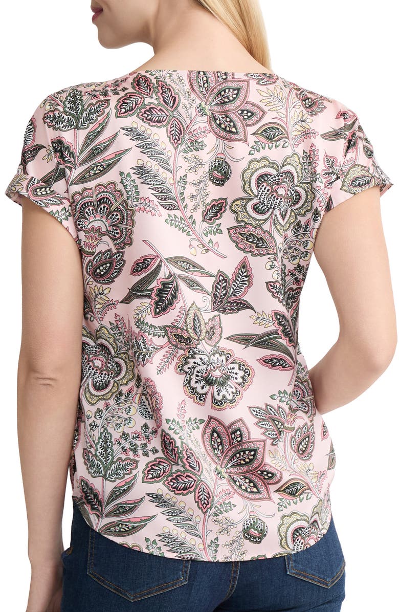 Jones New York Floral Short Sleeve Top, Alternate, color, Petal Pink Multi