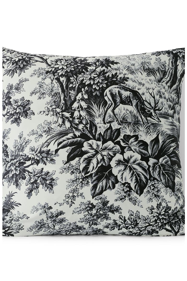 400 Thread Count Premium Supima Cotton No Iron Sateen Pillow Sham, Alternate, color, Ivory/Black Slate Toile