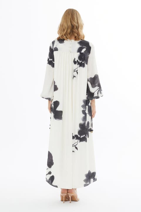 Ruffled Dress with Back Button Closure