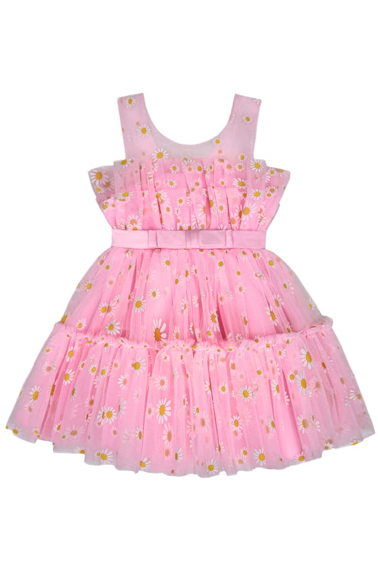 Mia Belle Girls Girls Delightful Daisy Embroidered Floral Tutu Dress, Main, color, Pink