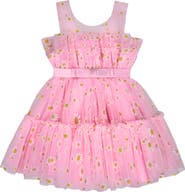 Mia Belle Girls Girls Delightful Daisy Embroidered Floral Tutu Dress