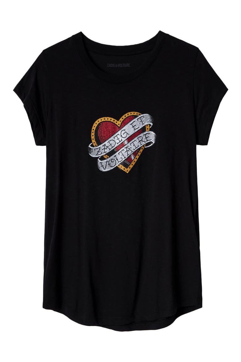 Big Ribbon Heart Graphic Tee, Alternate, color, NOIR