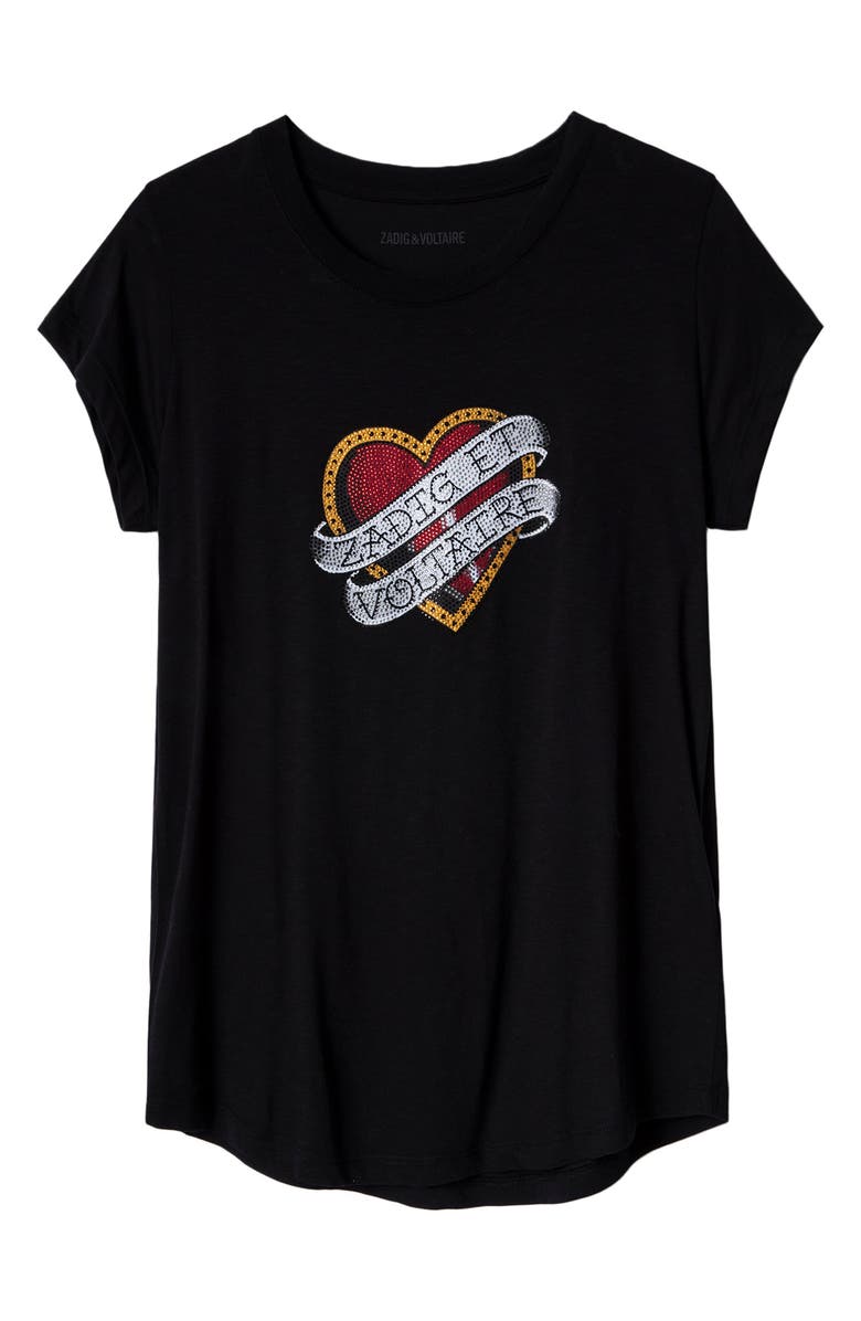 Zadig & Voltaire Big Ribbon Heart Graphic Tee, Alternate, color, 
