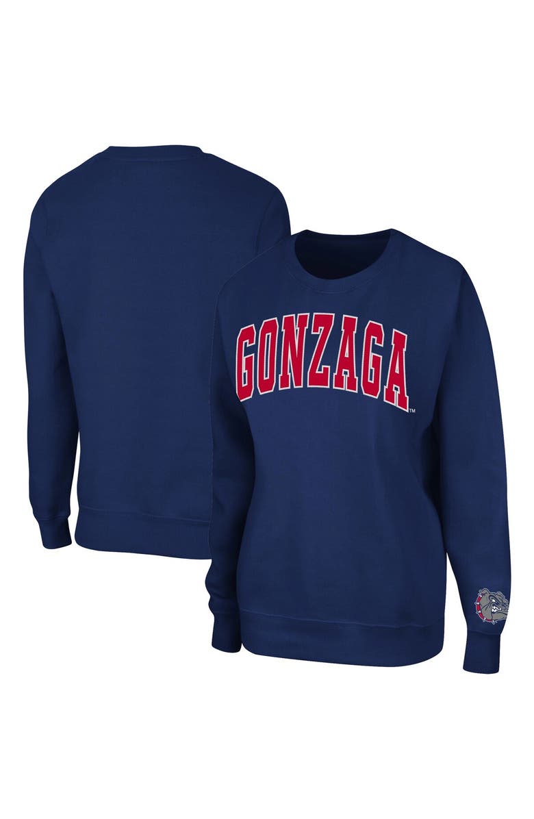COLOSSEUM Women's Colosseum Navy Gonzaga Bulldogs Campanile Pullover Sweatshirt, Alternate, color, 