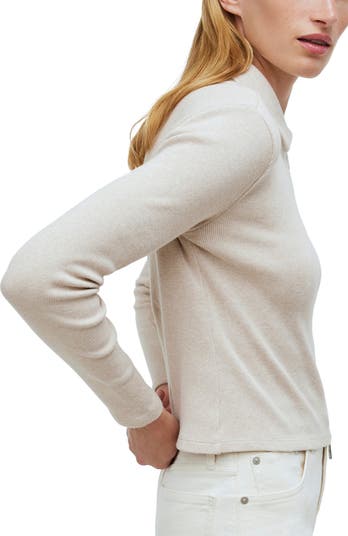 Rib Zip Front Cotton Top