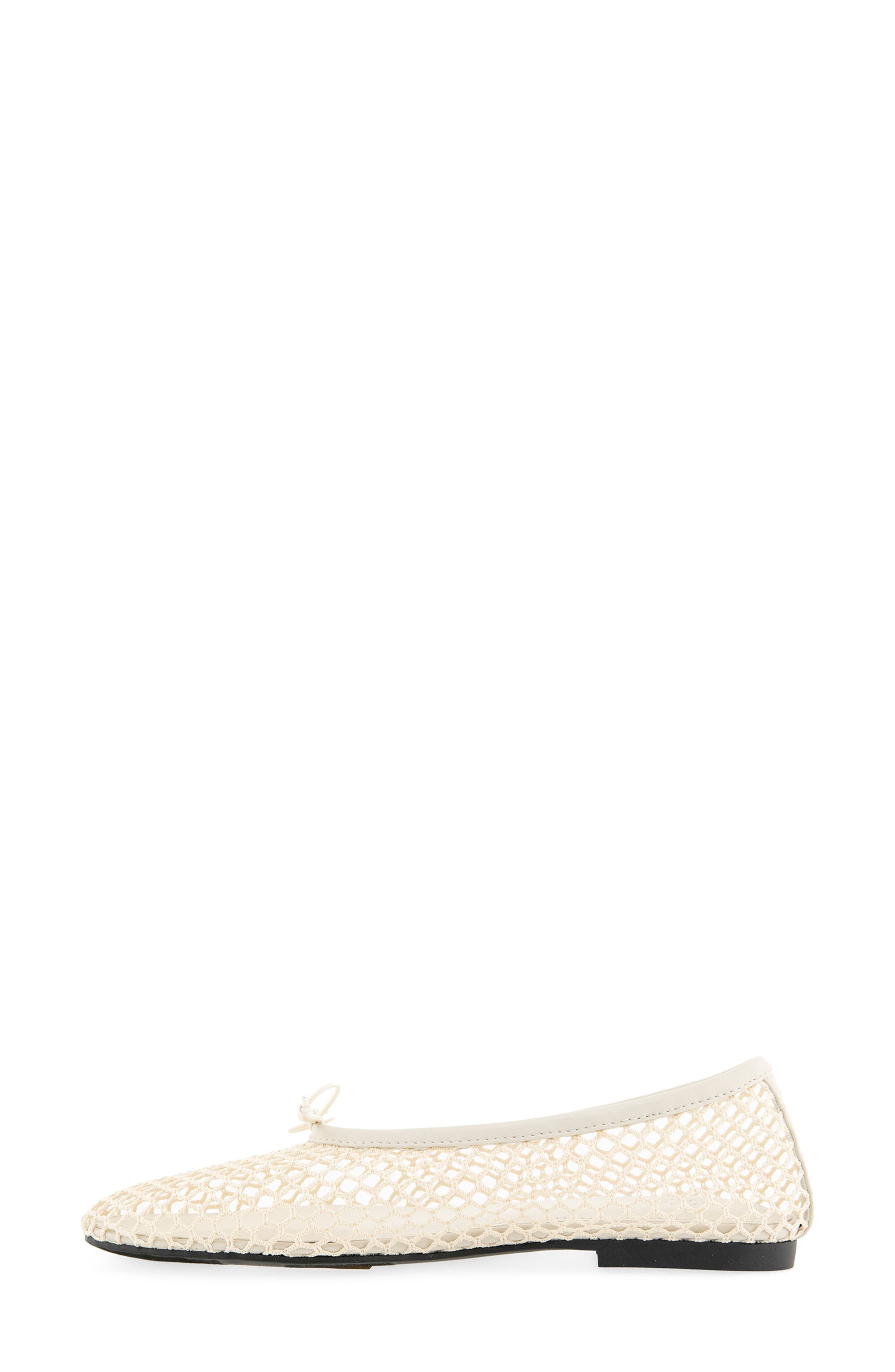 Bunny Mesh Ballet Flat, Alternate, color, OFF WHITE