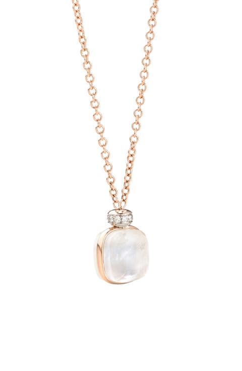 Nudo Milky Quartz White Topaz & Diamond Pendant Necklace