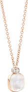 Pomellato Nudo Milky Quartz White Topaz & Diamond Pendant Necklace