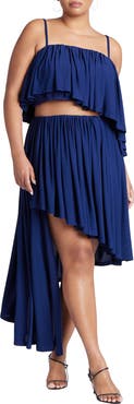 ELOQUII Cascading Asym Skirt