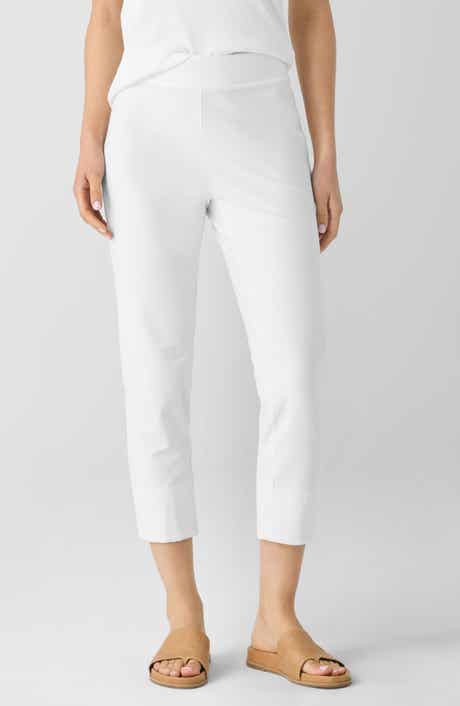 Eileen Fisher Back Slit Crop Straight Leg Pants