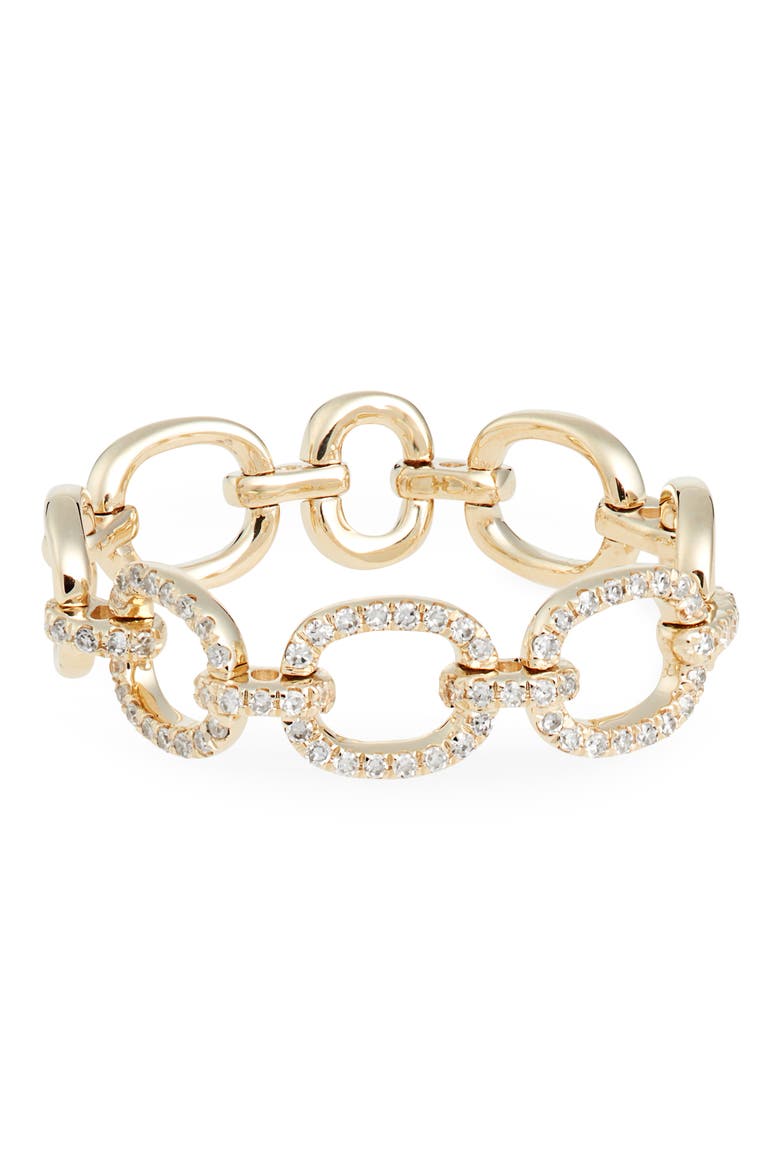Flexible Chain Link Diamond Ring, Main, color, YELLOW GOLD