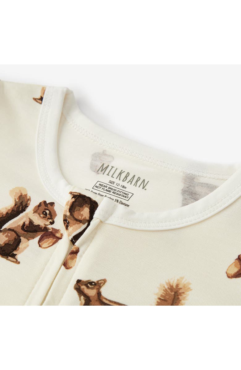 Milkbarn Luxe Stretch Zipper Pajama, Alternate, color, Chipmunk