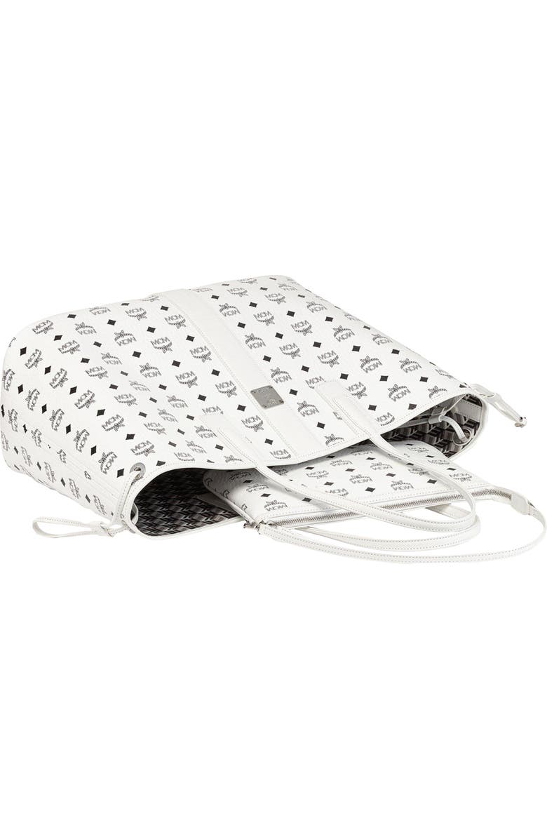 MCM Large Reversible Liz Shopper in Visetos, Alternate, color, White