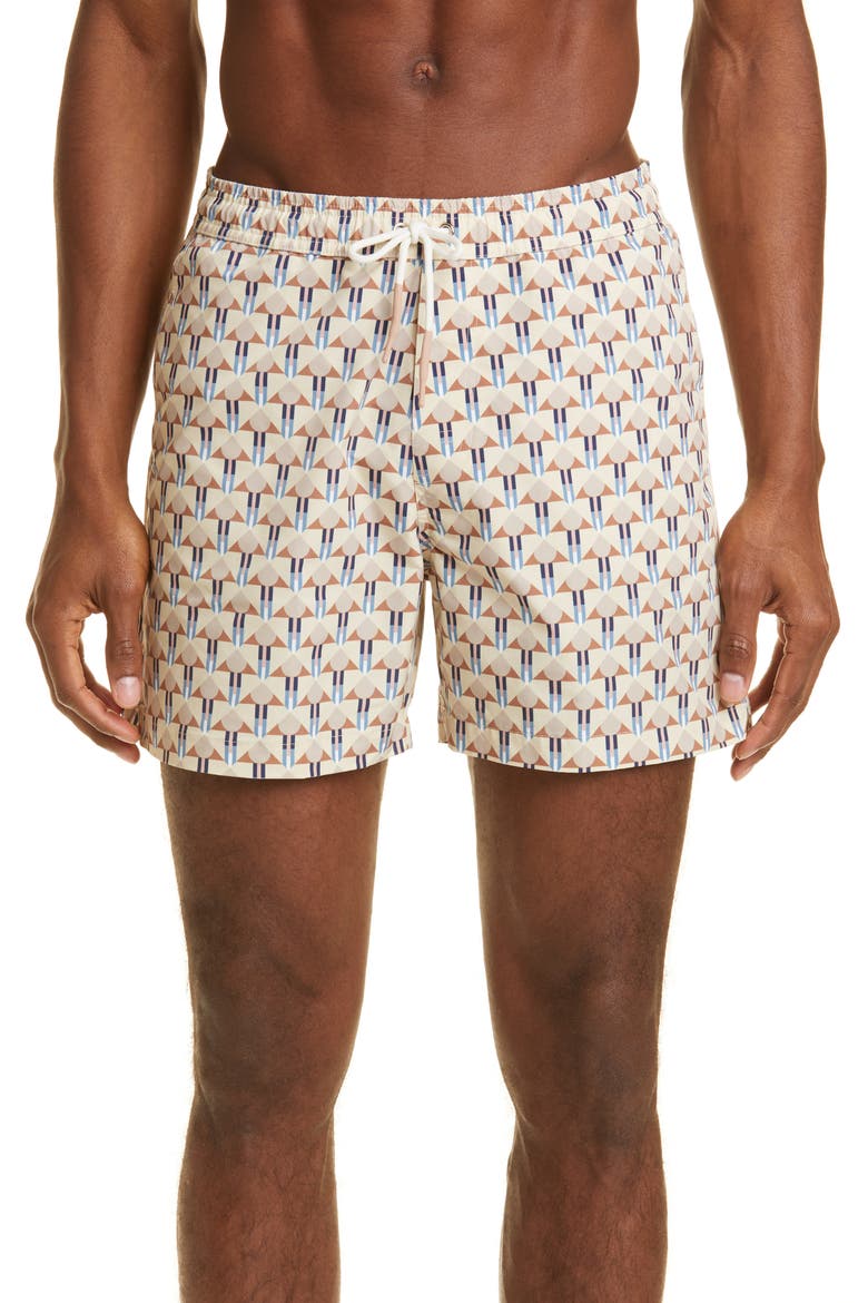 Print Swim Trunks, Main, color, SAND