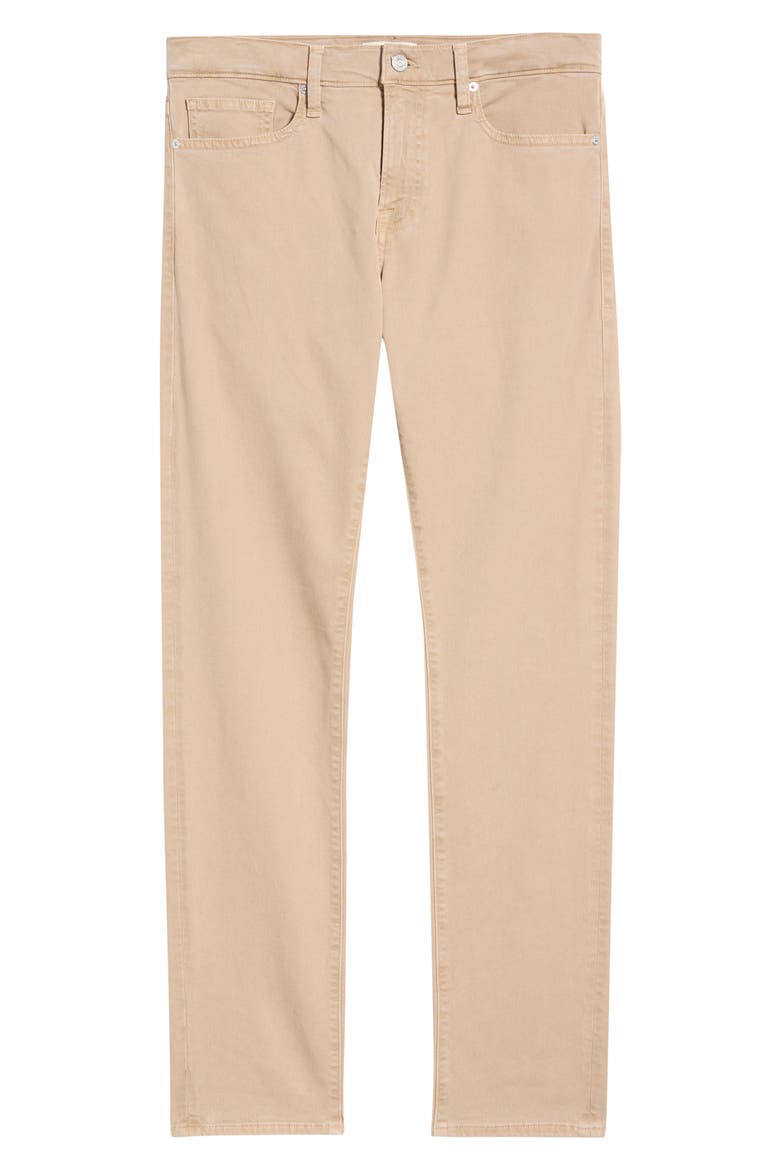 L'Homme Slim Fit Five-Pocket Twill Pants, Alternate, color, SOFT BEIGE