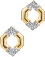 st. Moran Hexagon Pavé Stud Earrings