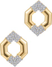st. Moran Hexagon Pavé Stud Earrings