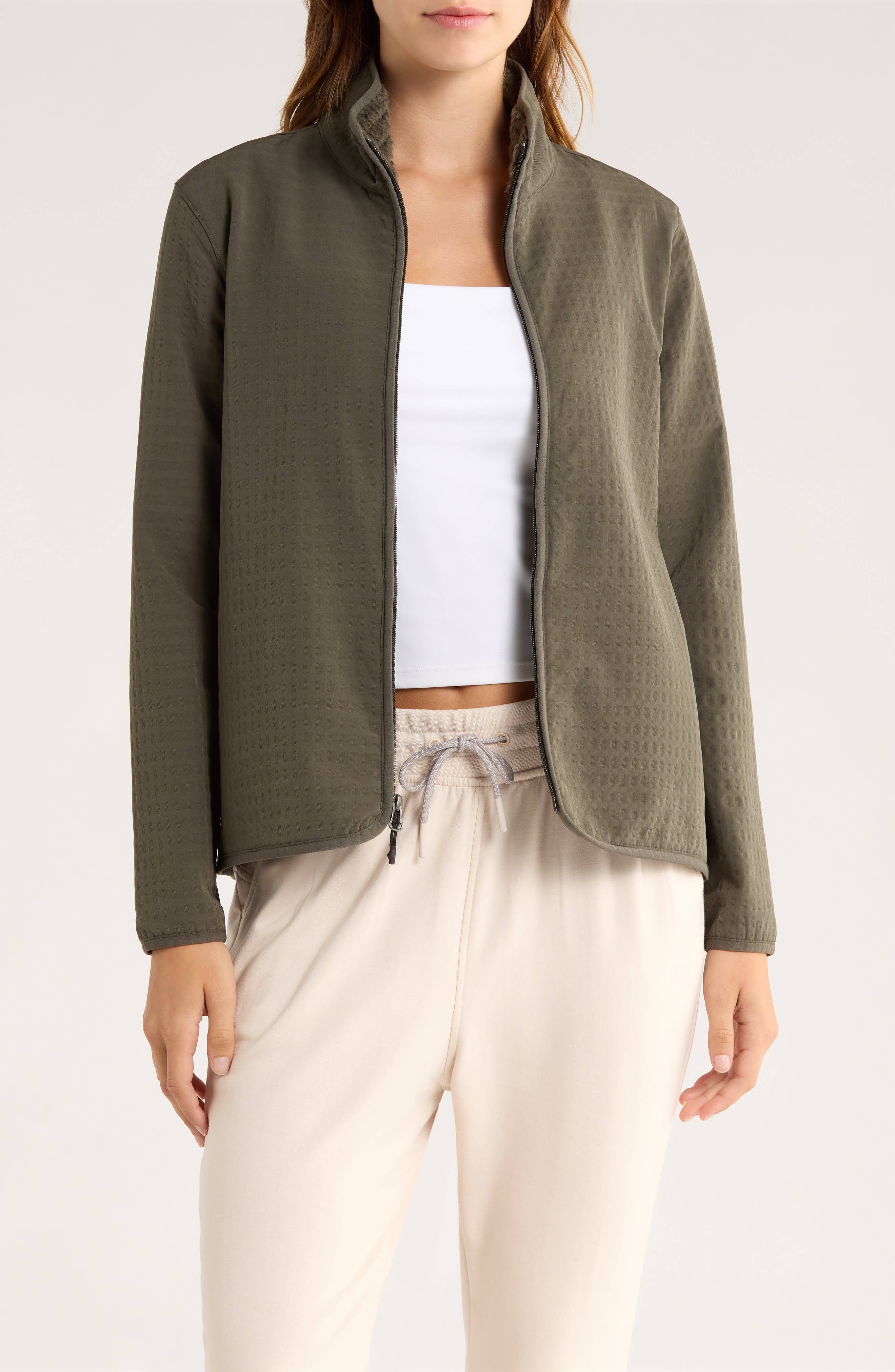 Grid Bonded Fleece Zip Jacket - image 3