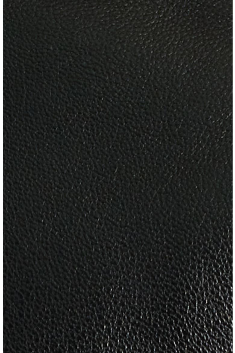 The Leather Zip Front Jacket, Alternate, color, BLACK