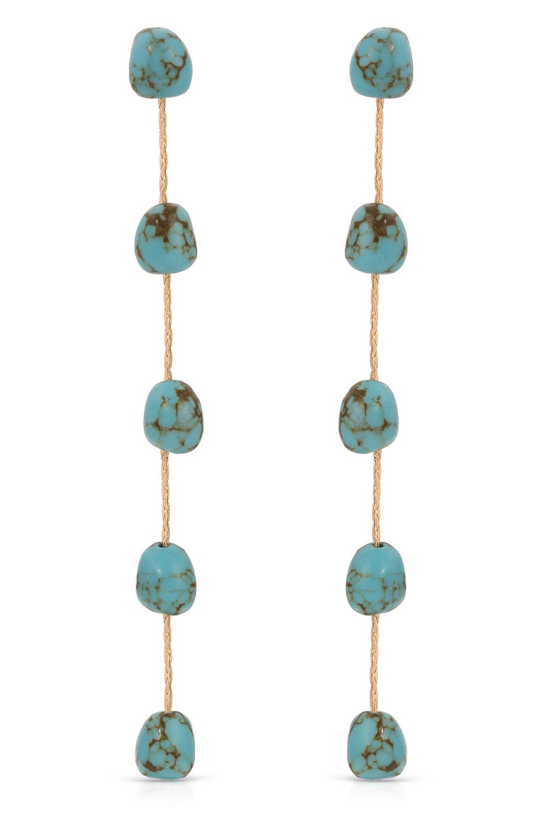 Dripping in Turquoise Drop Earrings, Alternate, color, TURQUOISE