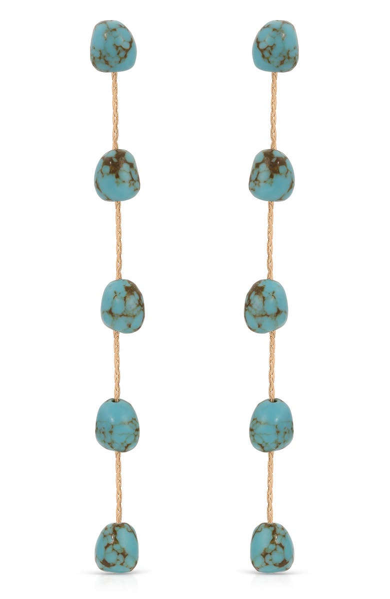 Ettika Dripping in Turquoise Drop Earrings, Alternate, color,