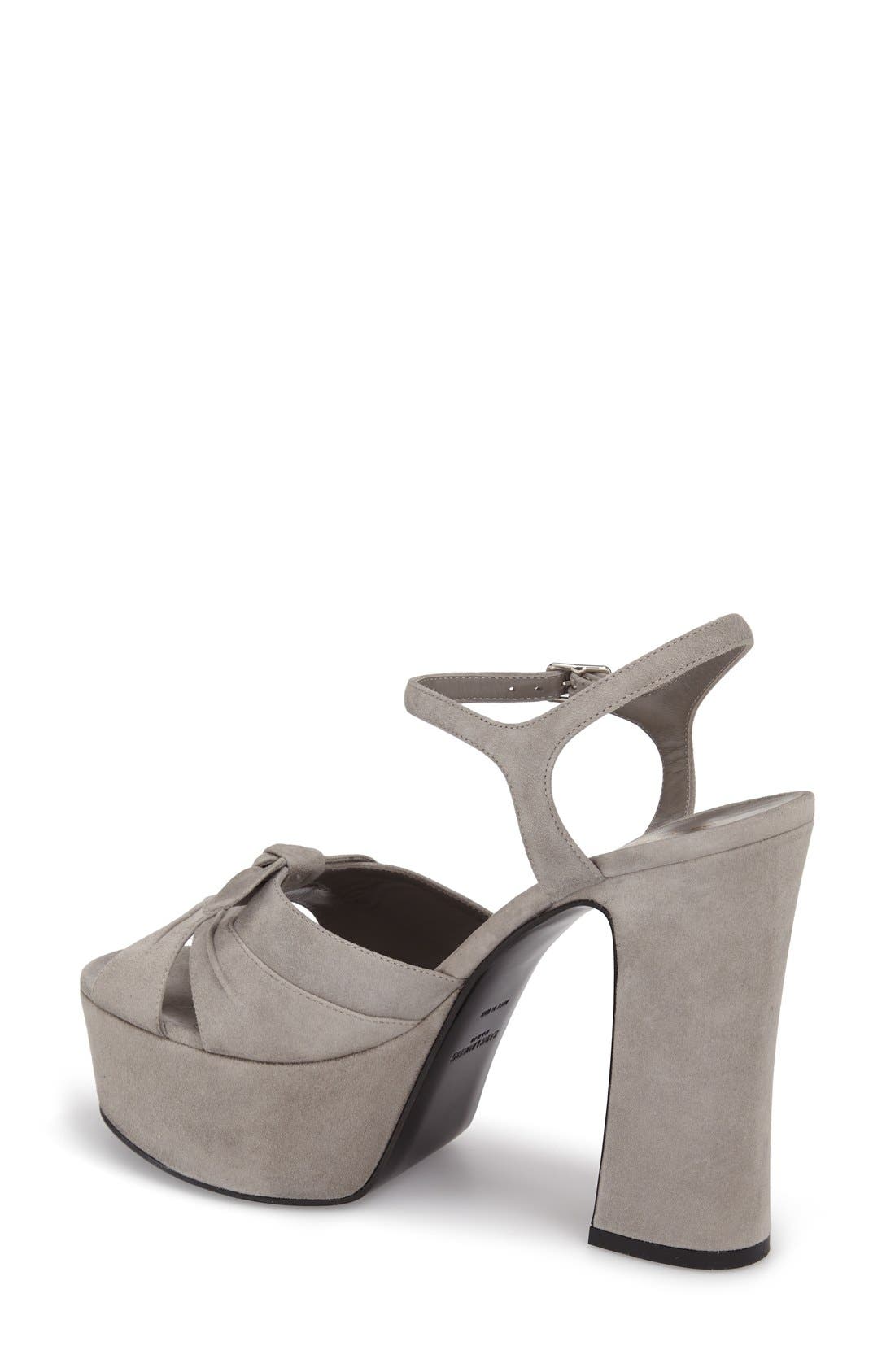 'Candy' Leather Platform Sandal, Alternate, color, GREY SUEDE