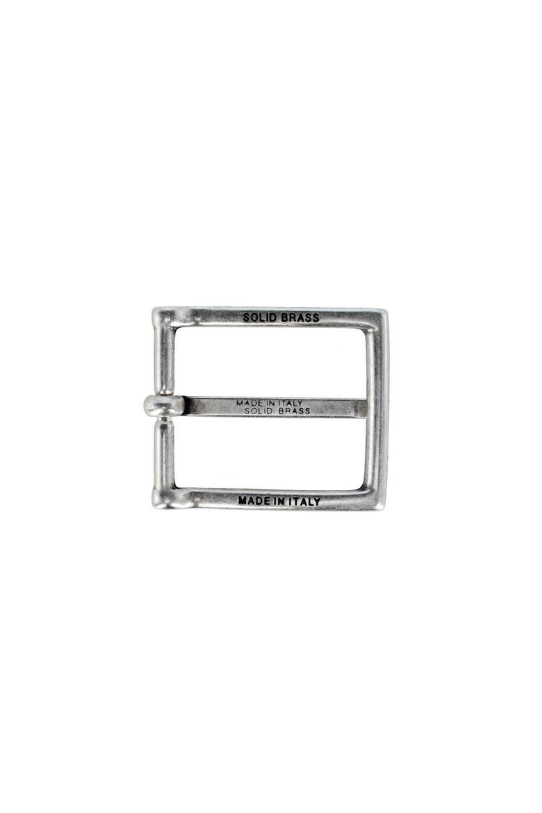 30mm Lasered Patterned Solid Brass Italian Harness Belt Buckle, Alternate, color, English Silver