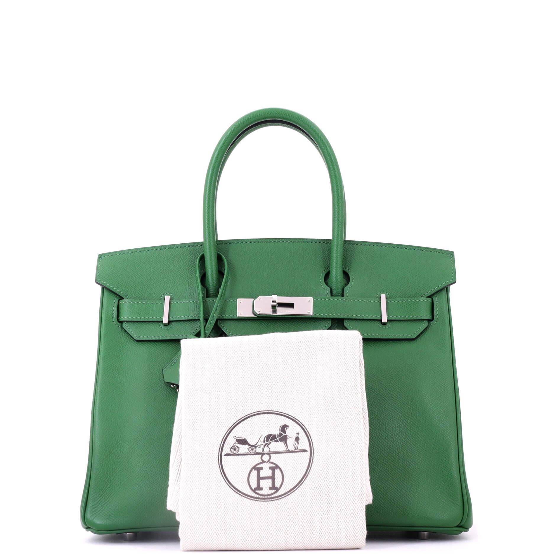 Pre-Owned Hermes Birkin Handbag Green Epsom with Palladium Hardware 30, Alternate, color, 