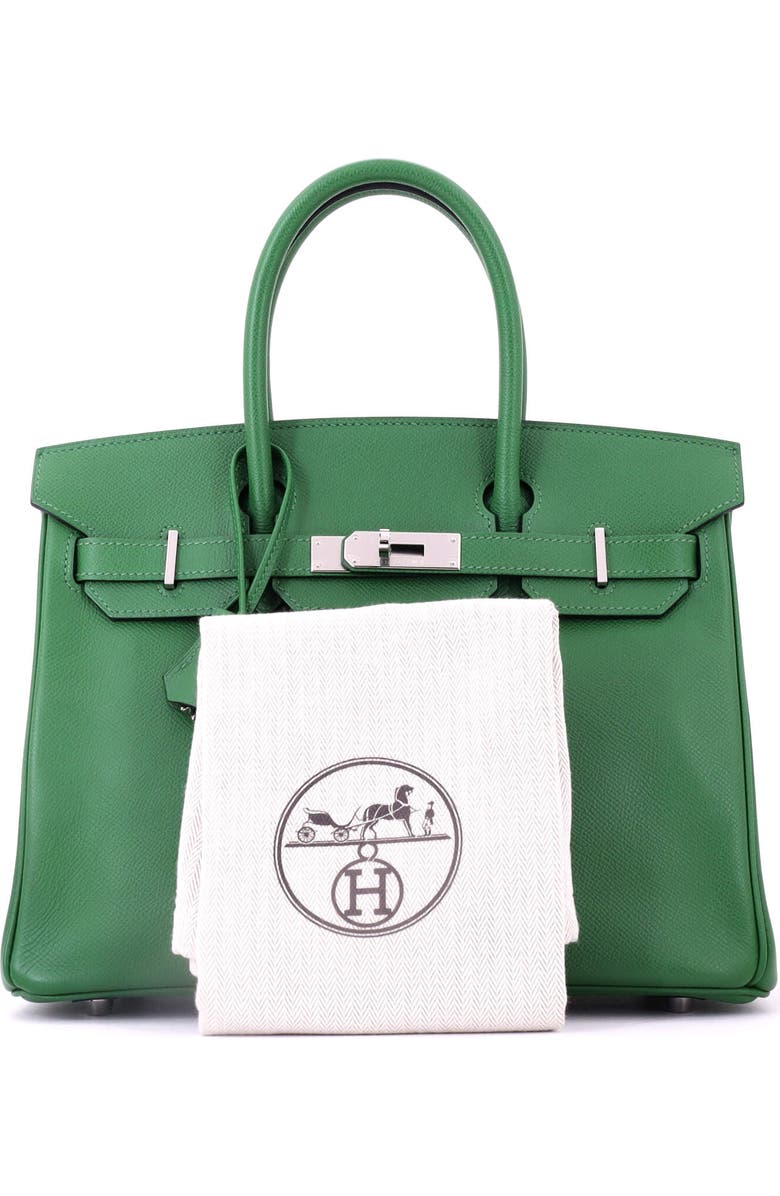 Pre-Owned Hermes Birkin Handbag Green Epsom with Palladium Hardware 30, Alternate, color,