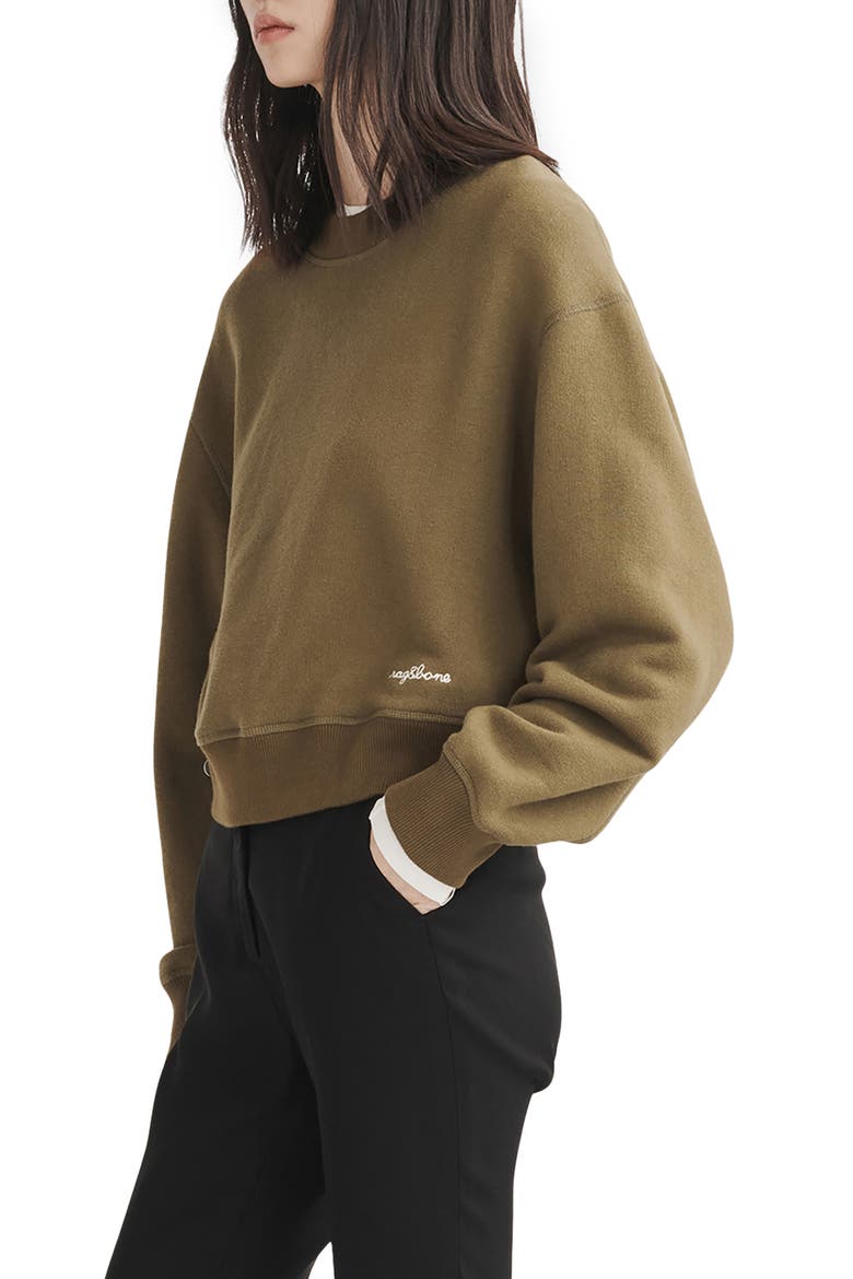 Cotton Blend French Terry Sweatshirt, Alternate, color, MILITARY O