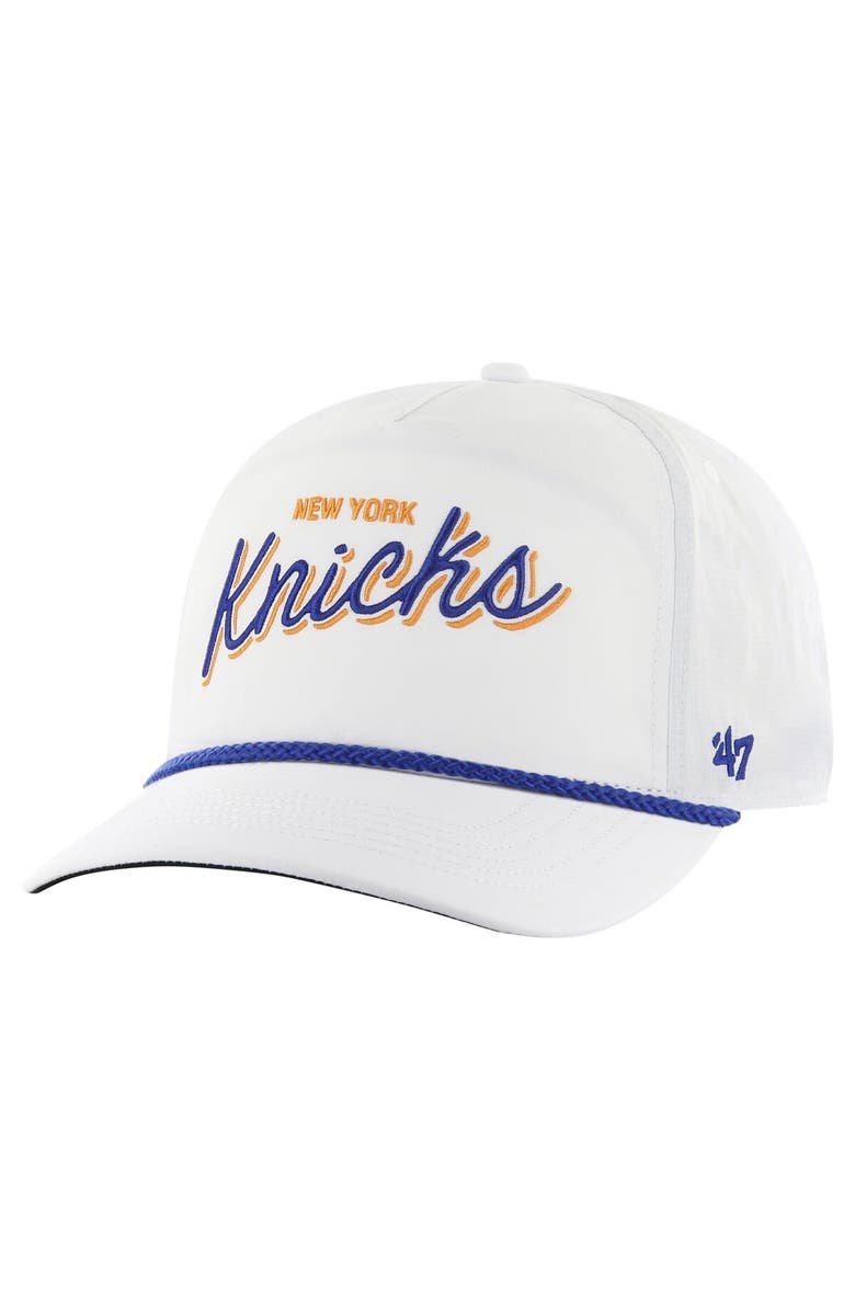 '47 Men's '47 White New York Knicks Fairway Hitch brrr Adjustable Hat, Main, color,