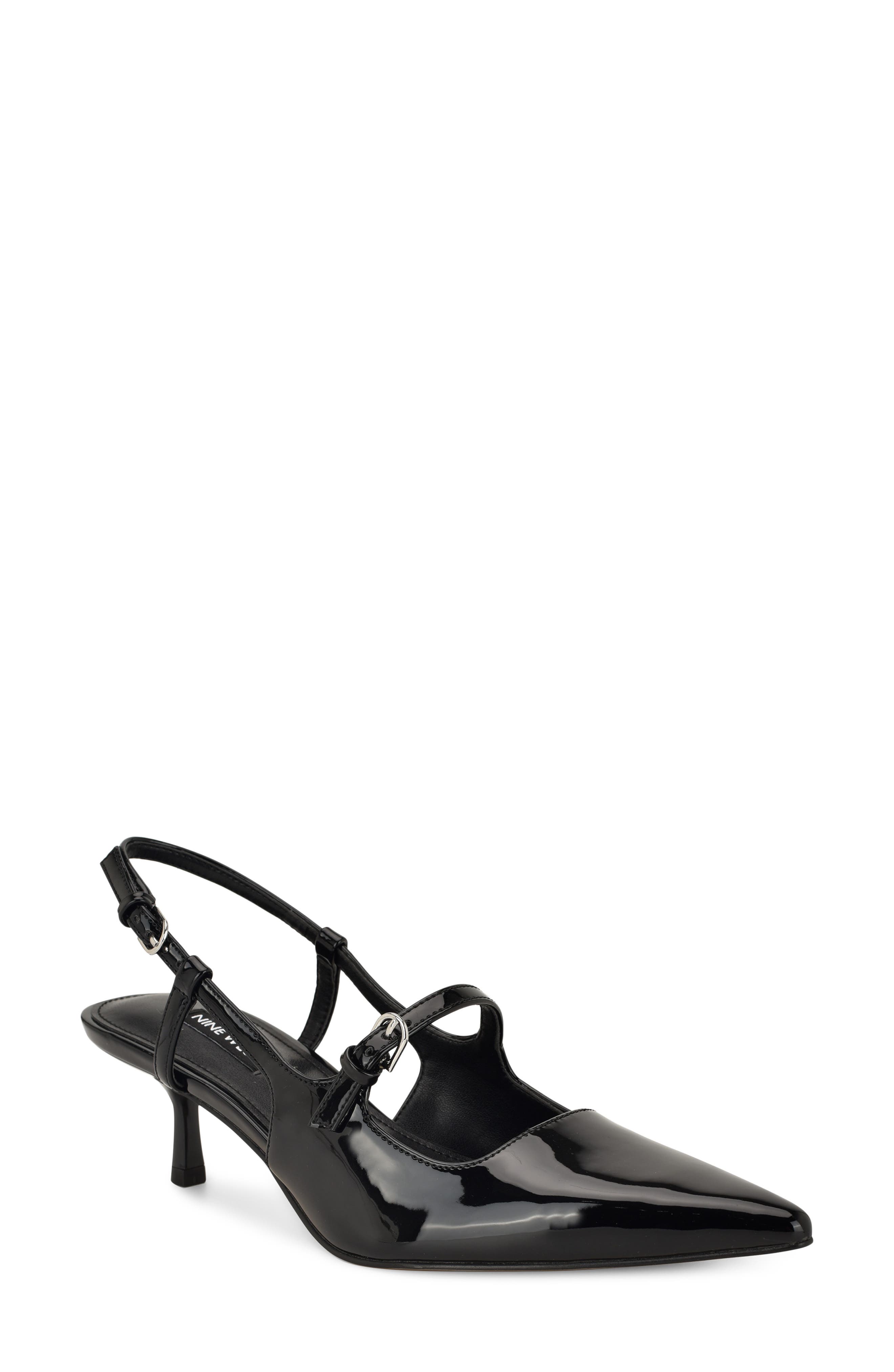 Nine West Amayo Slingback Pointed Toe Kitten Heel Pump, Main, color, 