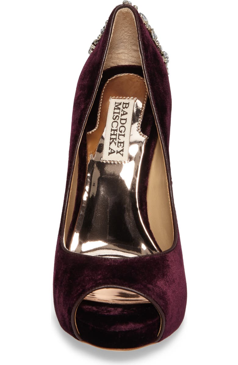 Badgley Mischka Collection Kiara Crystal Back Open Toe Pump, Alternate, color,