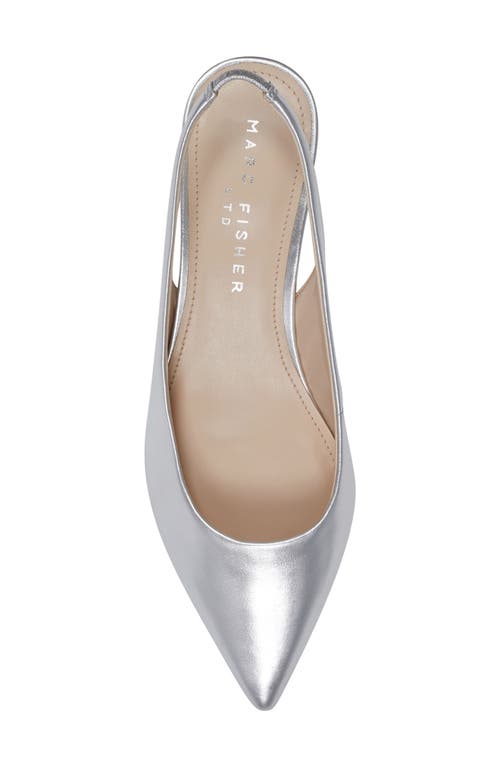 Marc Fisher Ltd Posey Pointed Toe Slingback Pump In Silver