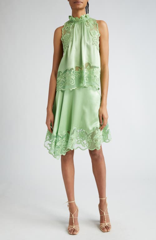 Ulla Johnson Cressida Lace Midi Skirt In Celadon